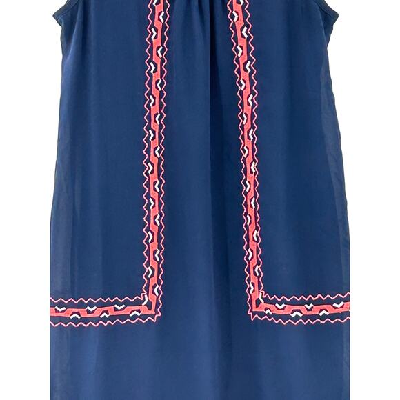 Jesse & J Navy Blue Geometric Dress Medium Sleeveless Knee Length - Picture 10 of 10